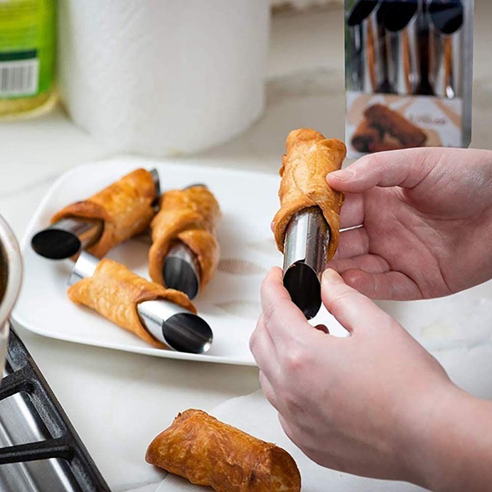 Danish Pancake Pan - Formes à cannoli danoises en métal,